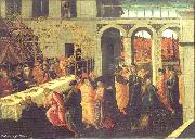 JACOPO del SELLAIO The Banquet of Ahasuerus wg oil painting artist